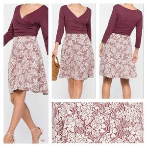 (M,L) Floral Surplice Dress